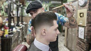  ASMR BARBER - Old Money Haircut - WWII Skin Fade Haircut Tutorial