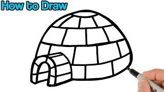 How to Draw Igloo | Easy Drawings for Beginners