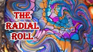 #535 Stunning Radial Swipe Marble Roll,  With Bubbles 