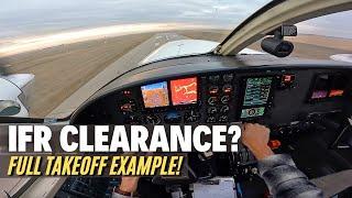 What's an IFR CLEARANCE? Real Example During Takeoff | Pilot Vlog