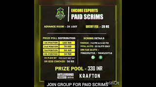 ENCORE PAID SCRIMS #bgmi #bgmiscrimsregister #bgmiscrims #bgmiscrimsregister #bgmishorts