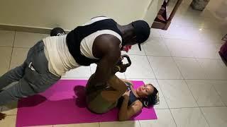 Actress Haillie using Ghana’s Strongest Athlete Charles Korbla for a Leg Press Workout 