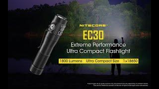 Review and Beamshots Of The New Nitecore EC30 Flashlight 1x18650 and 1800 Lumens