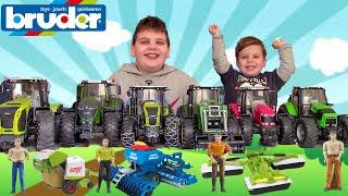 TRATTORI GIOCATTOLO BRUDER E MEZZI AGRICOLI video per bambini - BRUDER TOYS Farm RC TRACTOR for kids