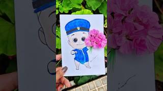 Lil Police ‍️ #satisfying #artwork #zhenhina #shorts #popular #flowers #short #art