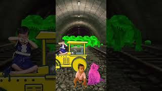 3 cute baby cey in tunel save cars vs 5 Green Colour Crocodile #vfx #shorts #viral