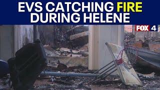 Electric vehicles catch fire in Helene flooding