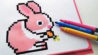 Handmade Pixel Art - How To Draw a Bunny #pixelart