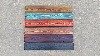 Stained Shou Sugi Ban Yakisugi Tutorial || How to Burn Wood with Color