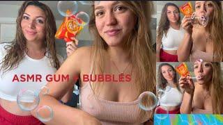 ASMR Chewing Gum & Blowing Bubbles ( with a friend )