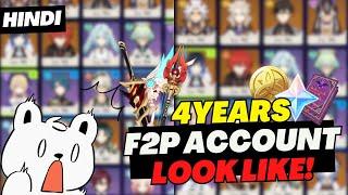 this is 4 YEARS Genshin f2p account look like! - Genshin Impact