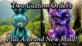 #814 BRAND NEW DOG MOLD! Plus Two Custom Resin Characters