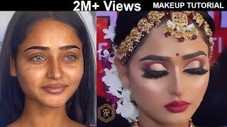 Quick Simple and Easy Bridal Makeup tutorial | Long Lasting Makeup | @pkmakeupstudio