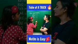 Easy table trick  | Table of 8 | Table of 8 Trick | Maths trick #ashortaday #shorts #youtubeshorts