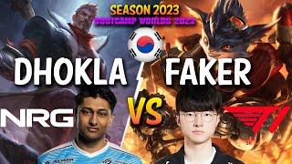 NRG Dhokla vs T1 Faker - Dhokla JAYCE vs Faker RUMBLE Top - Patch 13.20 KR Ranked