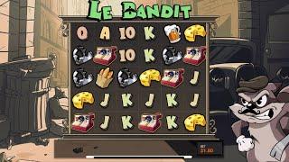 Rare 5 scatter bonus on Le Bandit slot 