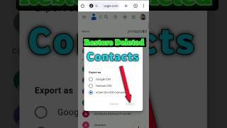 How to recover permanently DELETED Contacts without Backup from android #android #trick #shorts