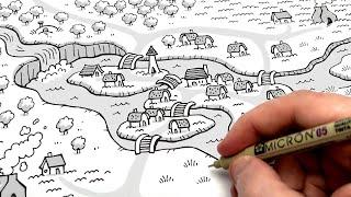 How to Draw A Fantasy Village Map!