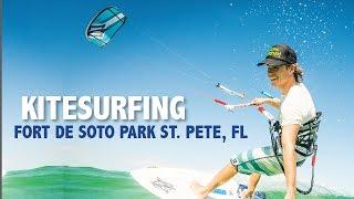 Kitesurfing at Fort De Soto Park in St. Pete / Clearwater, Florida