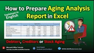 How to Prepare Aging Analysis Report in MS Excel | Quick and Easy | Accounting Reports | Tutorial