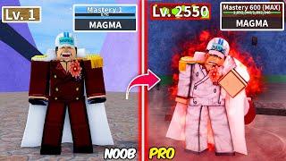 Beating Blox Fruits as Akainu ! Lvl 0 to Max Lvl Full Human v4 Noob to Pro in Blox Fruits !