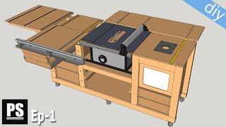 DIY Mobile Workbench with Table Saw & Router Table / Ep 1