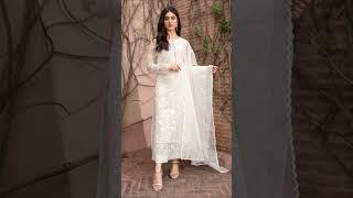 White Pakistani suit collection  #fashion #traditional #beautiful #style #design #best ￼