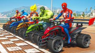 SpiderMan & Superheroes Street Blazer Racing EVENT on Beach Challenge - GTA 5 Mods Ep.503