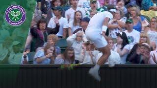 Rafa Nadal ends up in crowd in desperate race to the ball | Wimbledon 2018