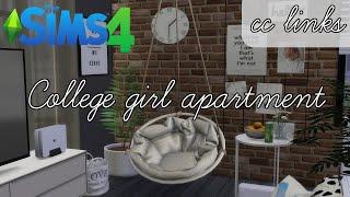 COLLEGE GIRL APARTMENT | FULL CC LIST | STOP MOTION | The Sims 4