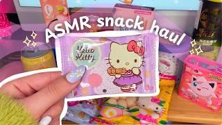 ASMR Kawaii Snack Haul  shopping for cute snacks & taste test (soft spoken, minimal mouth sounds)