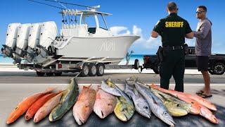 Boat So Big they Called The Cops... Offshore Frenzy, Snapper, Mahi, Tuna Florida Keys Catch & Cook