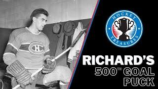 Maurice Richard's 500th Goal Puck #HockeyTreasures