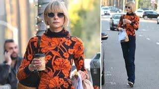 Jaime King Looking Super Skinny In Tight Denim During Breakfast Run