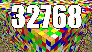 Large Scale Rubik's Cube Simulation  - Solving 32768 Layers