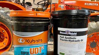 A less expensive but equal alternative to Kubota UDT fluid! Stens Shield hydraulic oil.