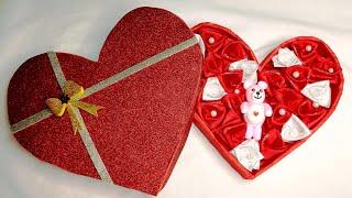 How to make love shape gift box | gift your Loved one | Teddy bear gift box making 