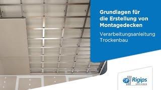 Erstellung von Montagedecken - Rigips Verarbeitungsanleitung Trockenbau