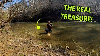 BIGGEST Discovery YET! River Treasure hunter Metal Detecting Ghost Town's Riverbed!