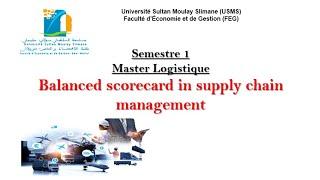 Balanced scorecard in supply chain management