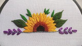 Sunflower Embroidery For Beginners || Sewing trick for beginners || Let's Explore