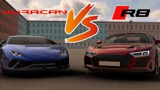 DRAG - AUDI R8 vs HURACAN | Tuning Club Online