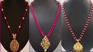 Gold ruby and emerald beads necklace design/ruby drop necklace and pendent collection 