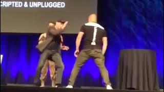 Jean Claude Van Damme Gets Headkicked By A Fan see what happens next