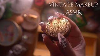 Vintage Makeup ASMR (+ vintage chocolate tin, perfume bottles, etc)