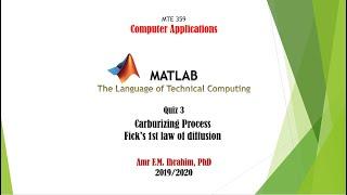 Fick's law of diffusion. MATLAB example