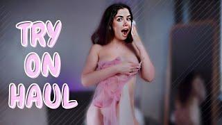 [4k] Transparent Try - on Haul with Jade | See Through Haul 2024 | Black dress | Try On ella rose