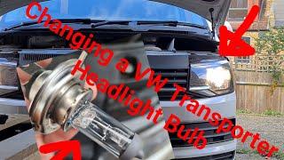 Changing Headlight Bulb On VW T6 Campervan Transporter - How to Tutorial.. Kind of..