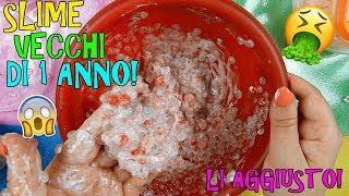 SLIME VECCHI DI UN ANNO! RIUSCIRO' AD AGGIUSTARLI!? (SLIME MAKEOVER!) Iolanda Sweets