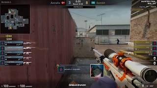 Gambit vs Astralis. dupreeh triple kill hold (Cache). DreamHack Masters Malmö 2017